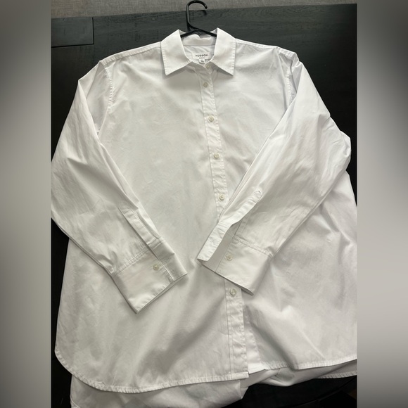 Mens Hudson North Shirt 2X White Classic‎ Button Front Cotton Long Sleeve - Picture 7 of 10
